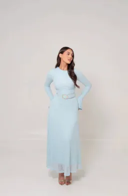 Alaía Muse Diana Lace Dress in Blue Size S / AU 8 for rent on The Volte - image 3