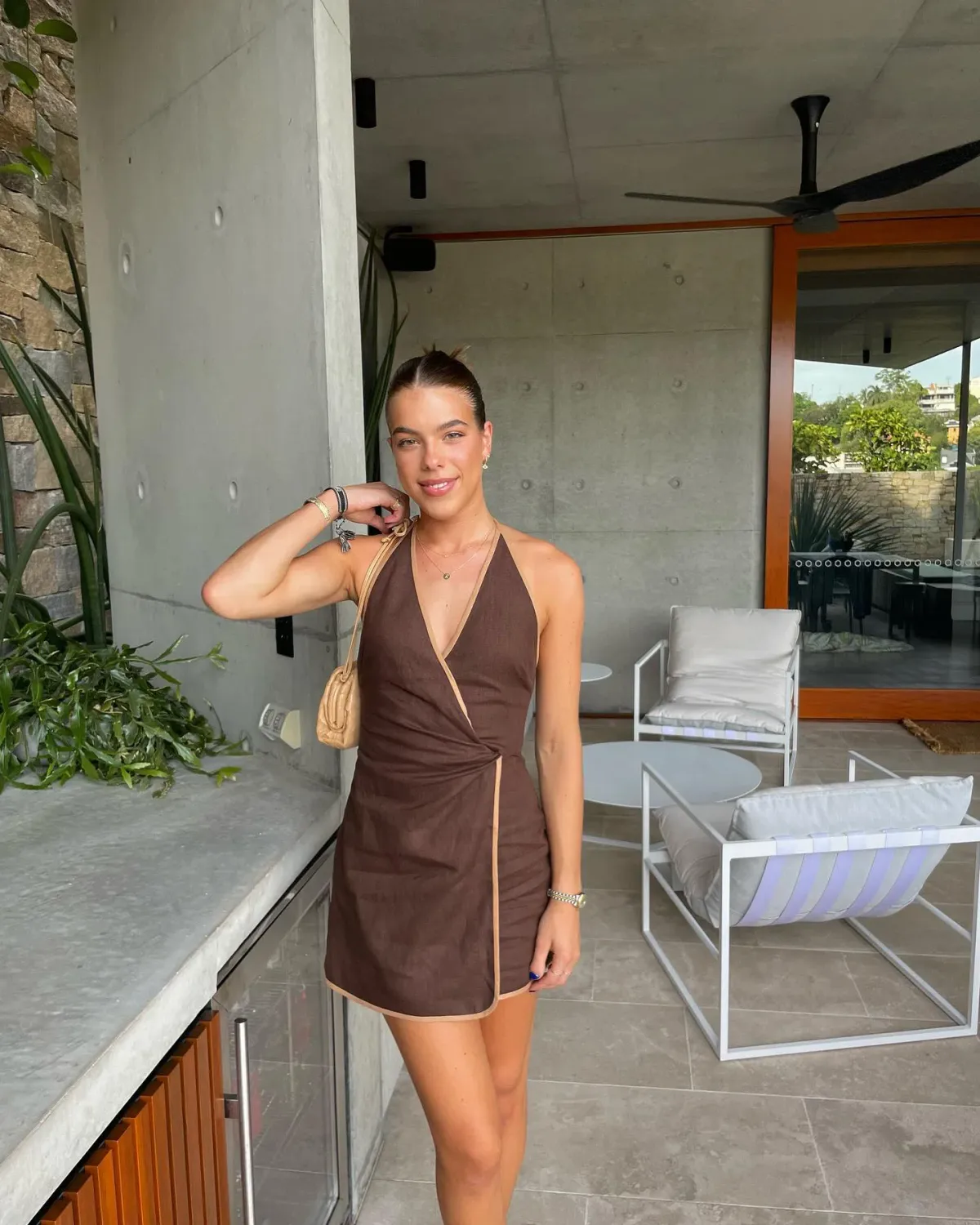 Sir The Label Affogato Twist Mini Dress in Chocolate Size 3 / AU 12 - Image 4