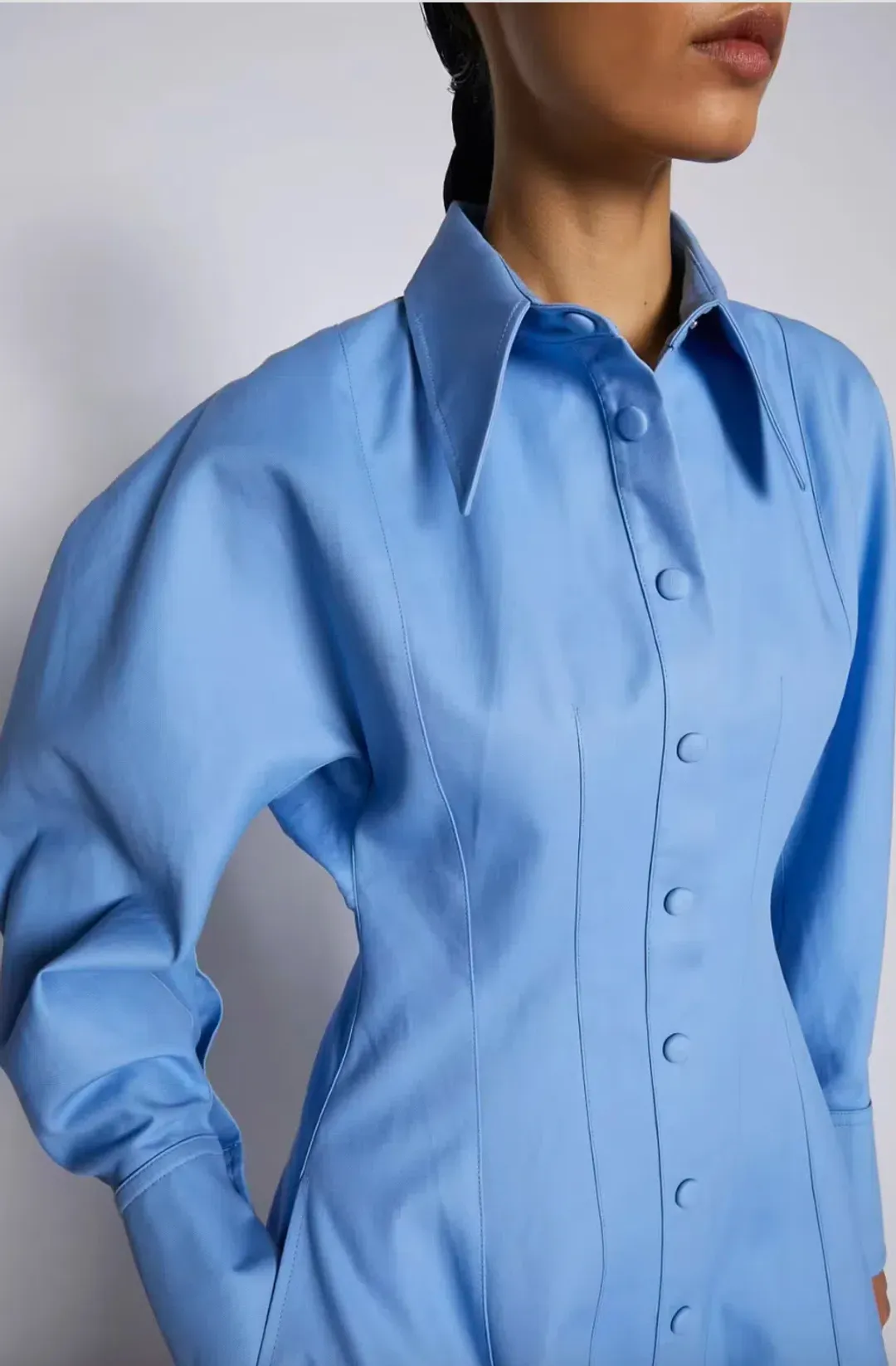 Blue Double Cotton Dress for rent on The Volte - main image