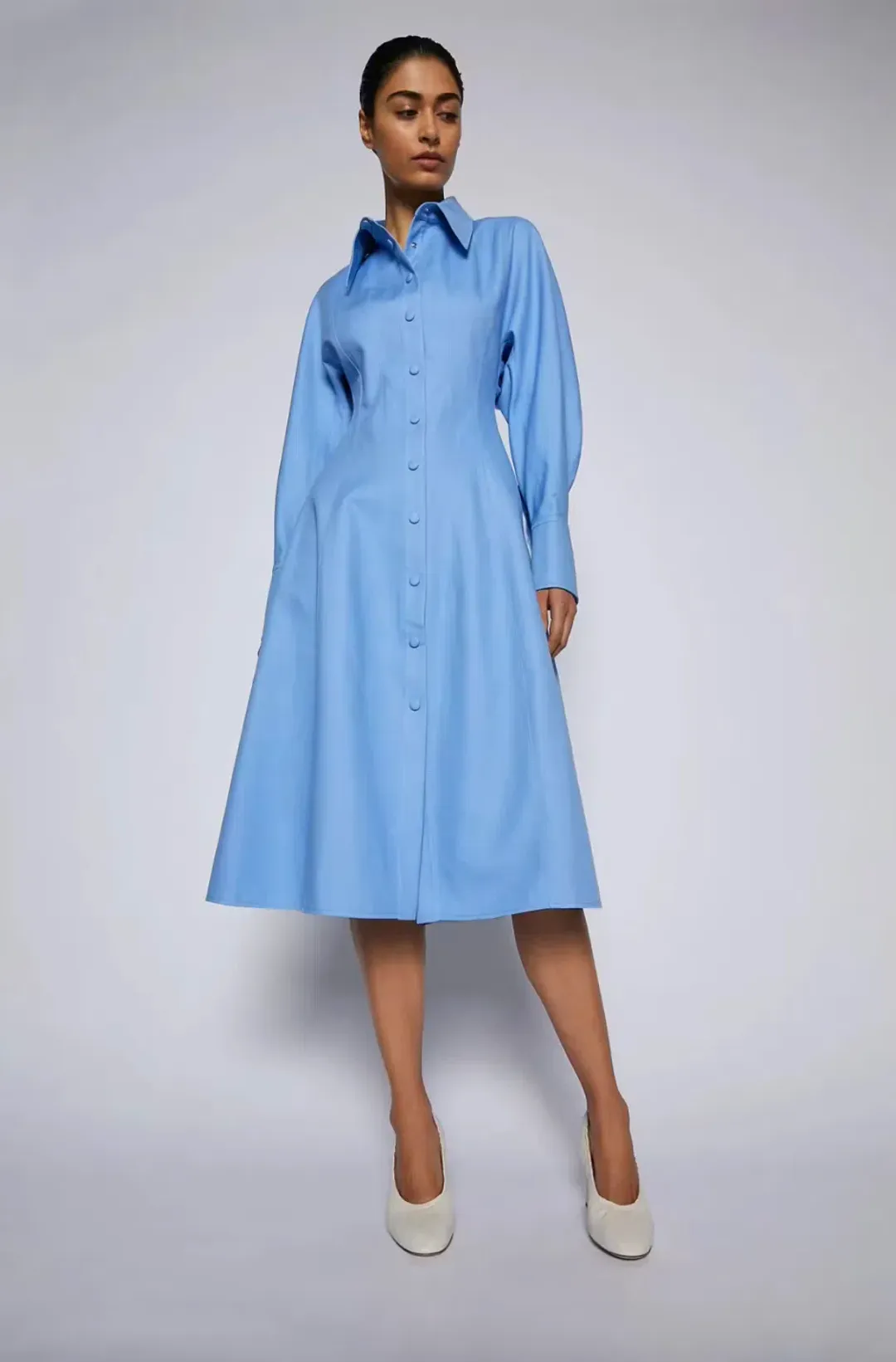 Blue Double Cotton Dress for rent on The Volte - main image