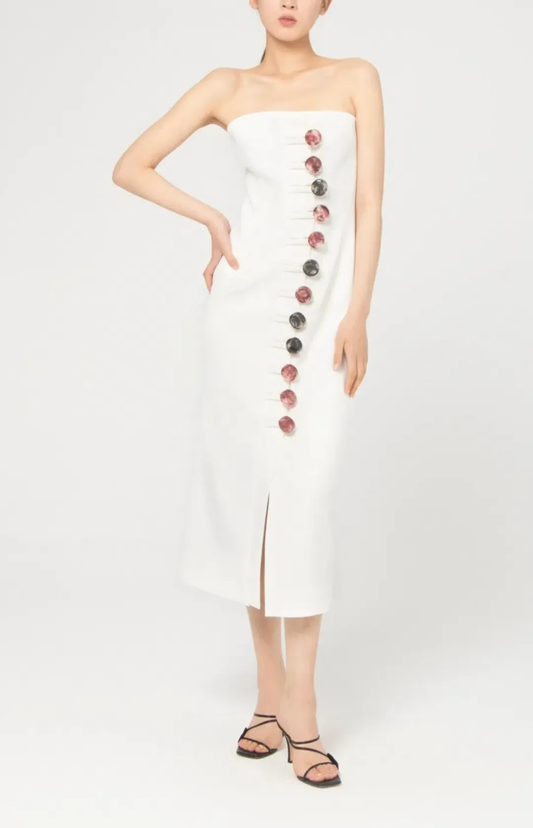 Looped Resin Button Contour Dress for rent on The Volte - main image