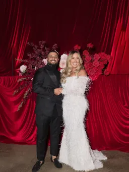 Feathered Corset Alin Le Kal wedding dress for rent on The Volte - image 1