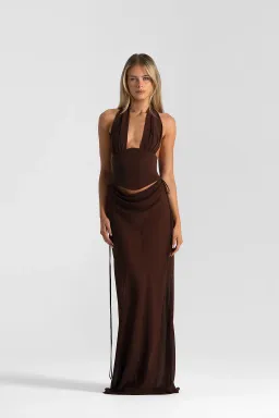 Natalie Rolt Bronte Top and Allira Skirt in Espresso Brown Size 1 for rent on The Volte - image 12