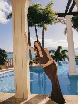 Natalie Rolt Bronte Top and Allira Skirt in Espresso Brown Size 1 for rent on The Volte - image 4