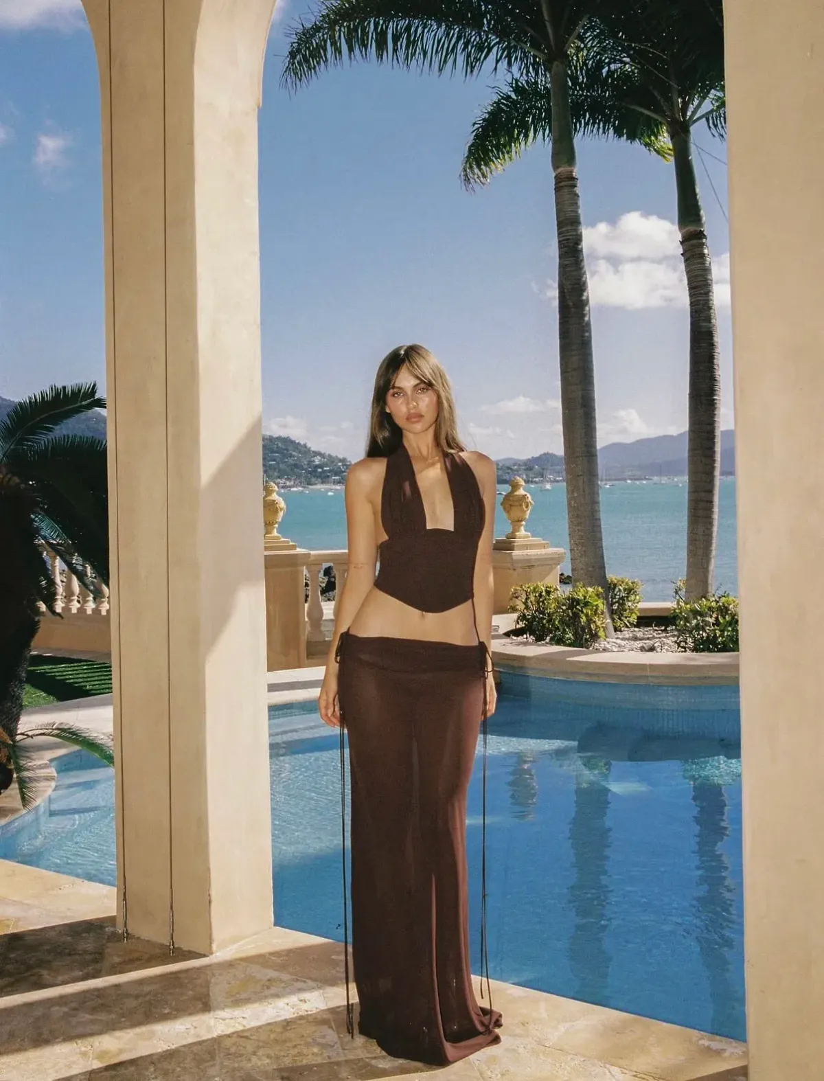 Natalie Rolt Bronte Top and Allira Skirt in Espresso Brown Size 1 - Image 2