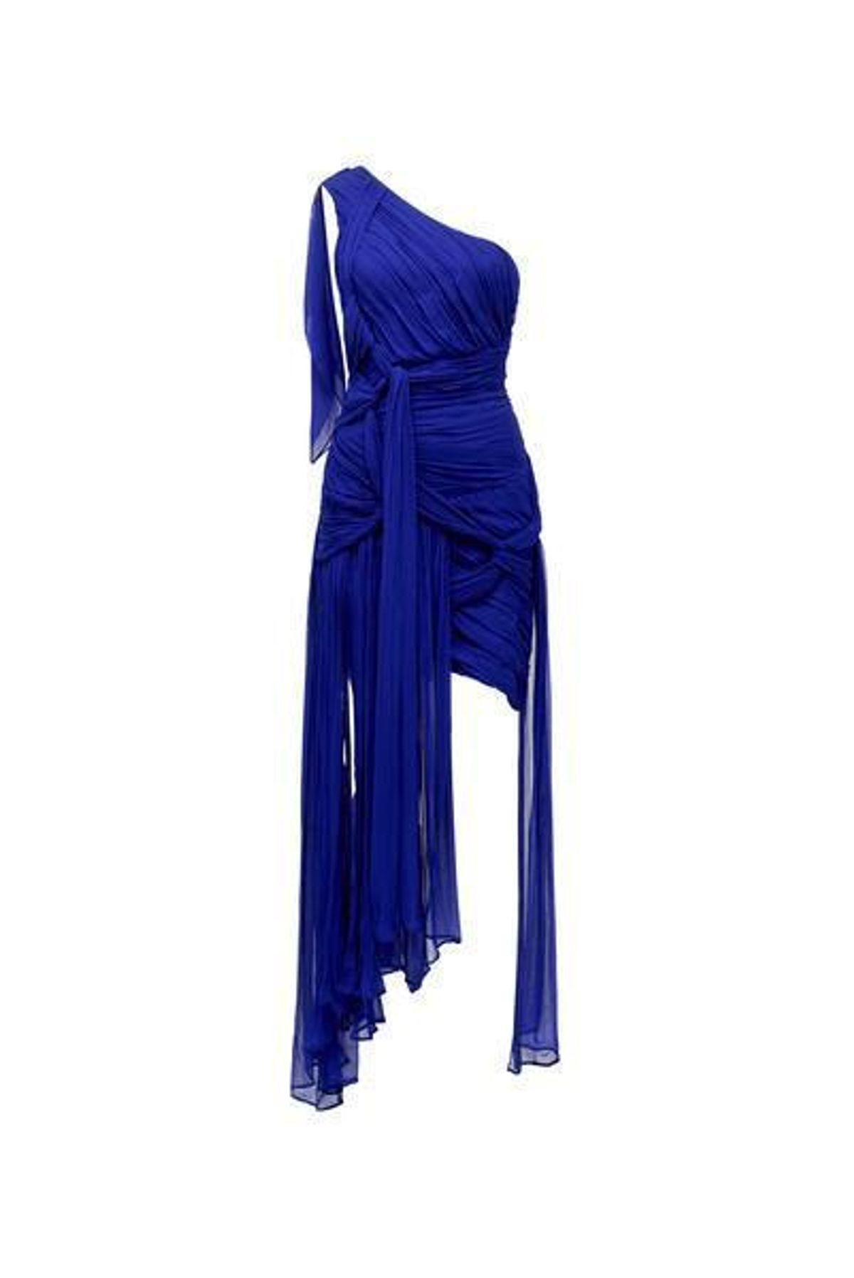Thurley Crest One Shoulder Dress Royal Blue size 6 - Image 2