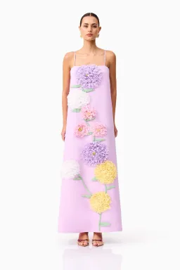 Elliatt Buttercup Embroidered Maxi Dress size 8 Purple for rent on The Volte - image 1