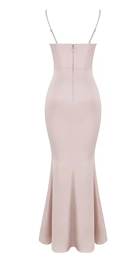 House of CB Olivette Crystal Satin Corset Maxi Dress Pink for rent on The Volte - image 5