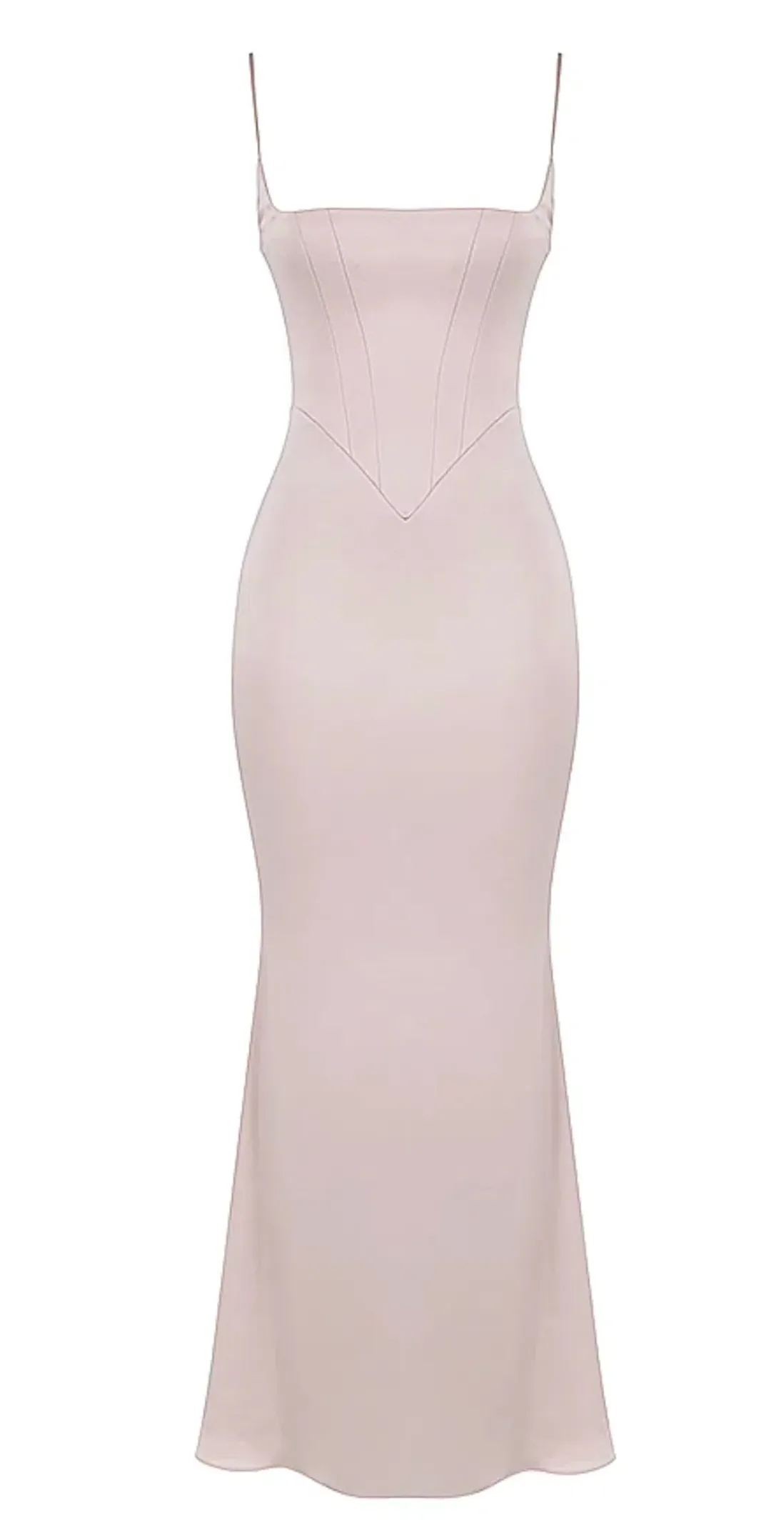 House of CB Olivette Crystal Satin Corset Maxi Dress Pink for rent on The Volte - main image