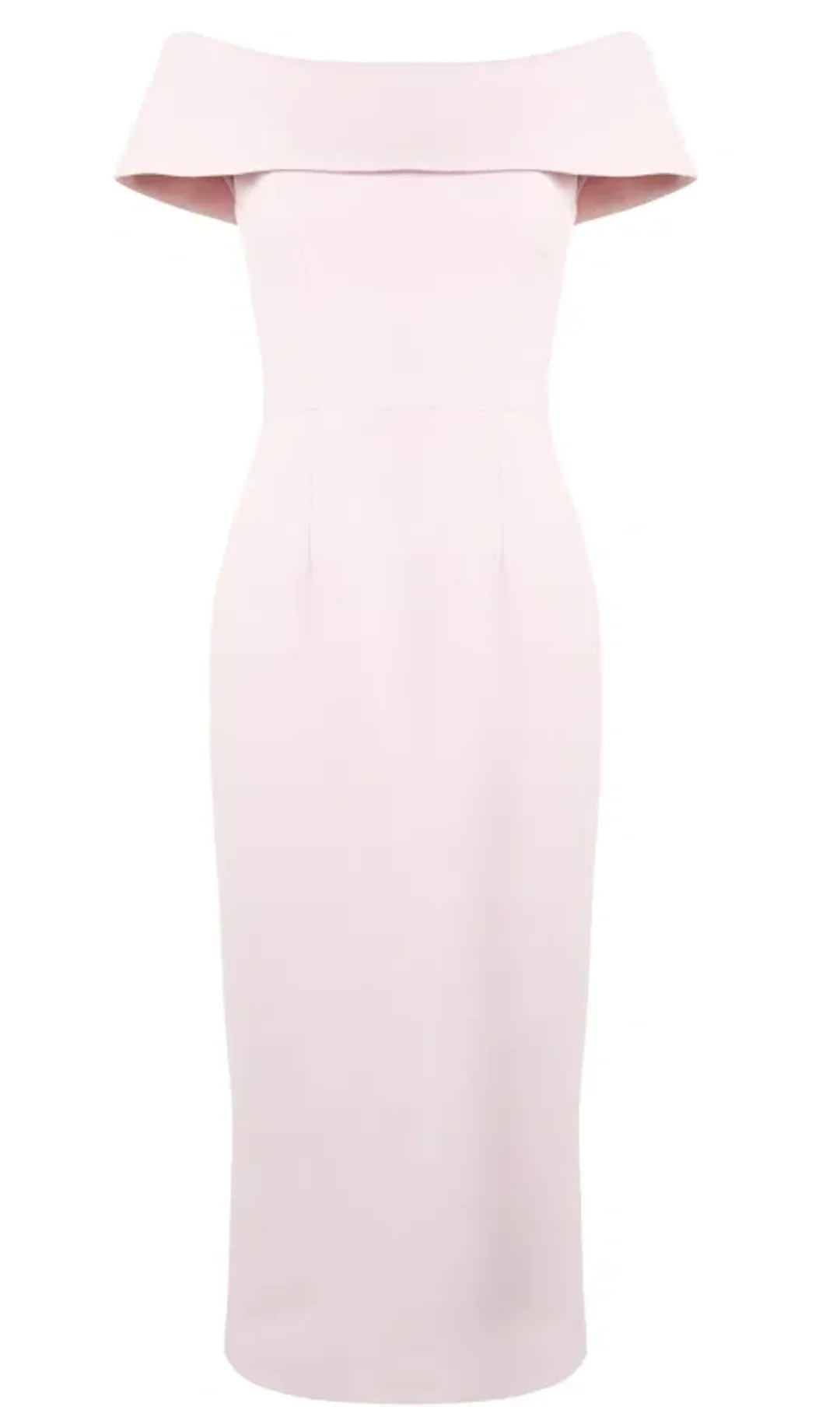 Rebecca Vallance - Amore Off Shoulder Midi Dress Light Pink - 10 for rent on The Volte - main image