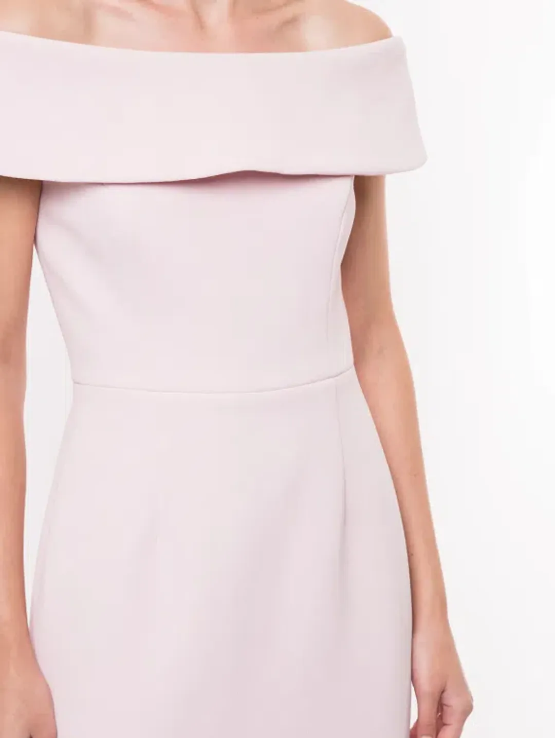 Rebecca Vallance - Amore Off Shoulder Midi Dress Light Pink - 10 for rent on The Volte - main image