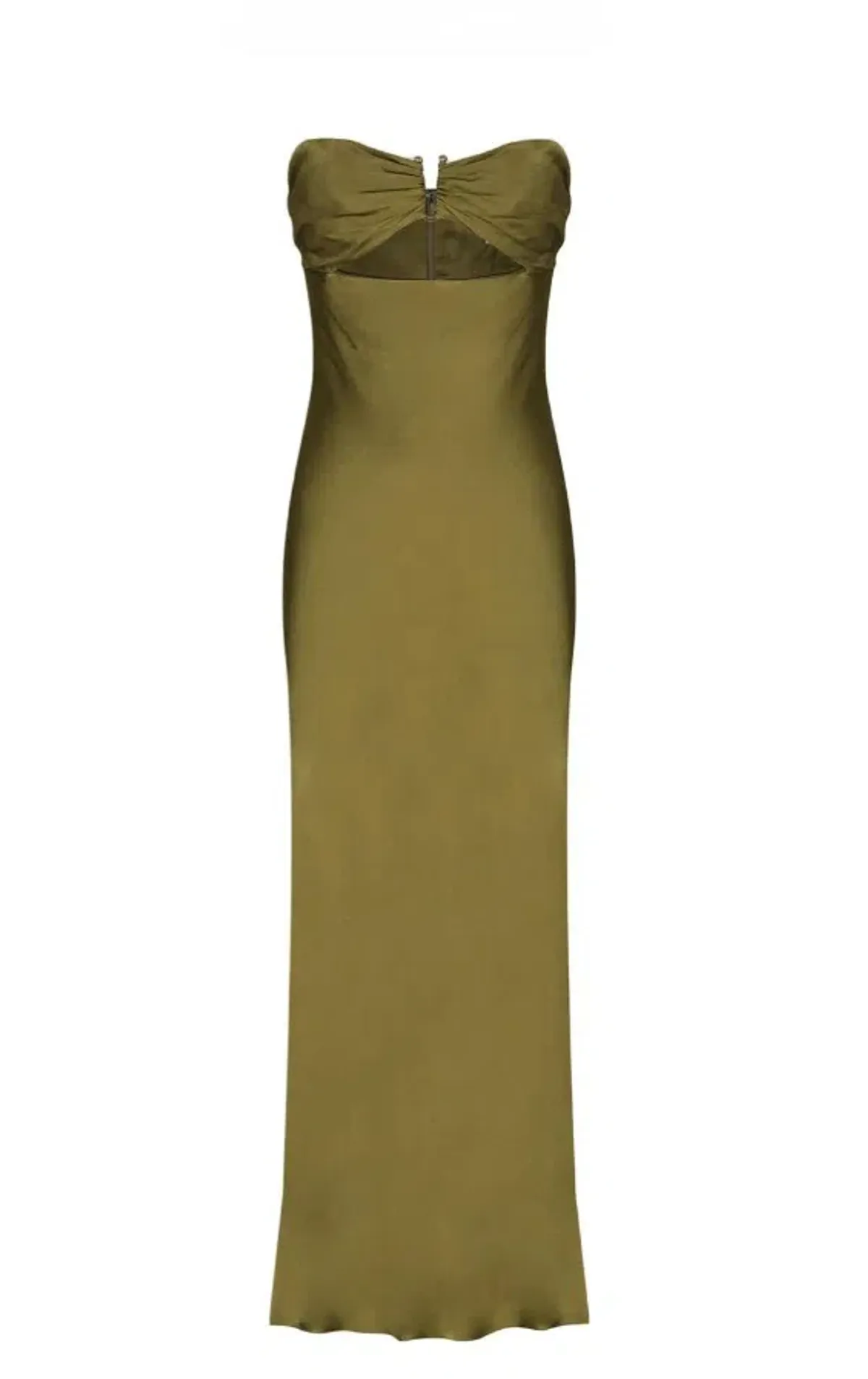 Shona Joy - Arienzo Strapless Cut Out Midi Dress – Green Olive - Size 8 - Image 3