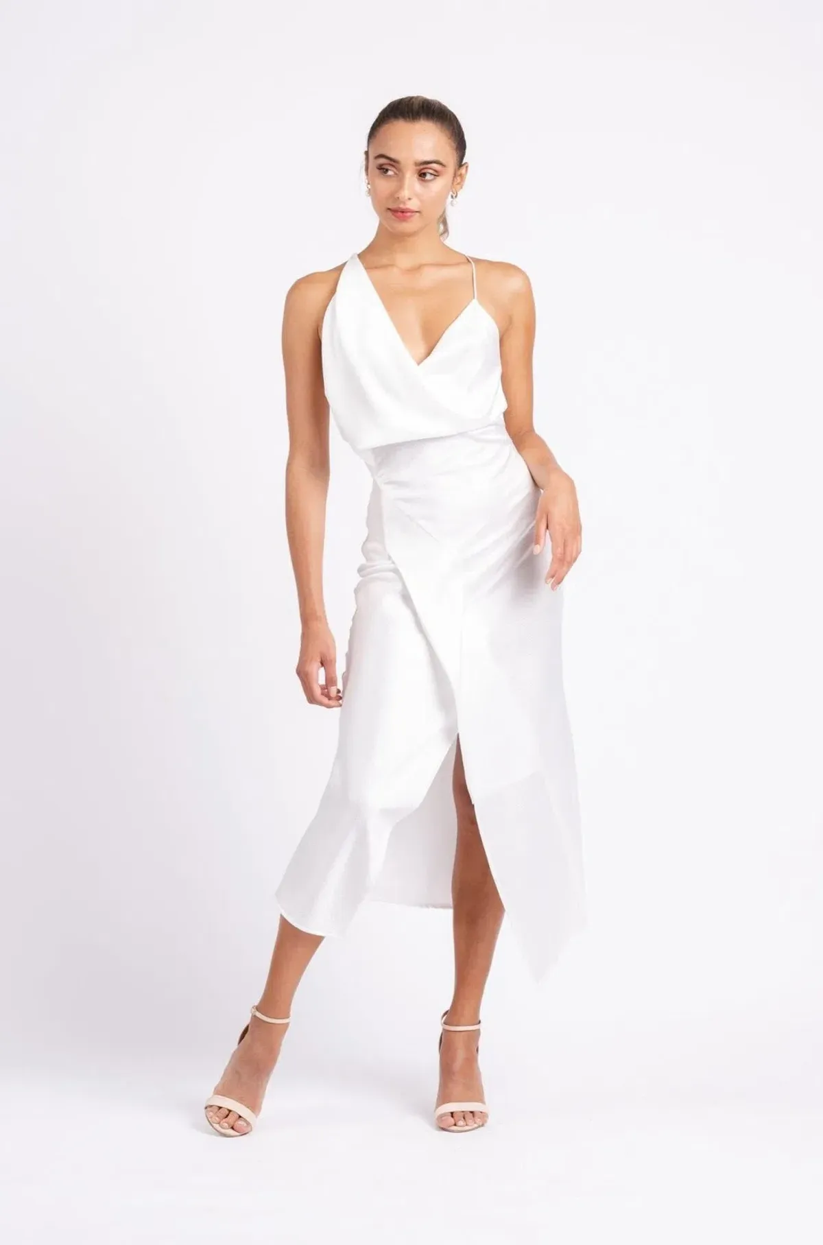 One Fell Swoop Muse Midi Dress, White, Size 10 - Image 2