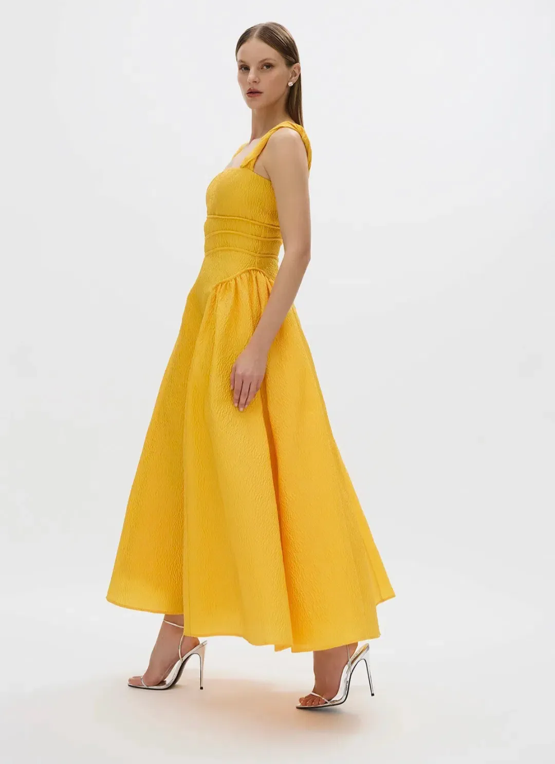 Rachel Gilbert Sophia Strap Dress Gold 6/AU18 for rent on The Volte - main image