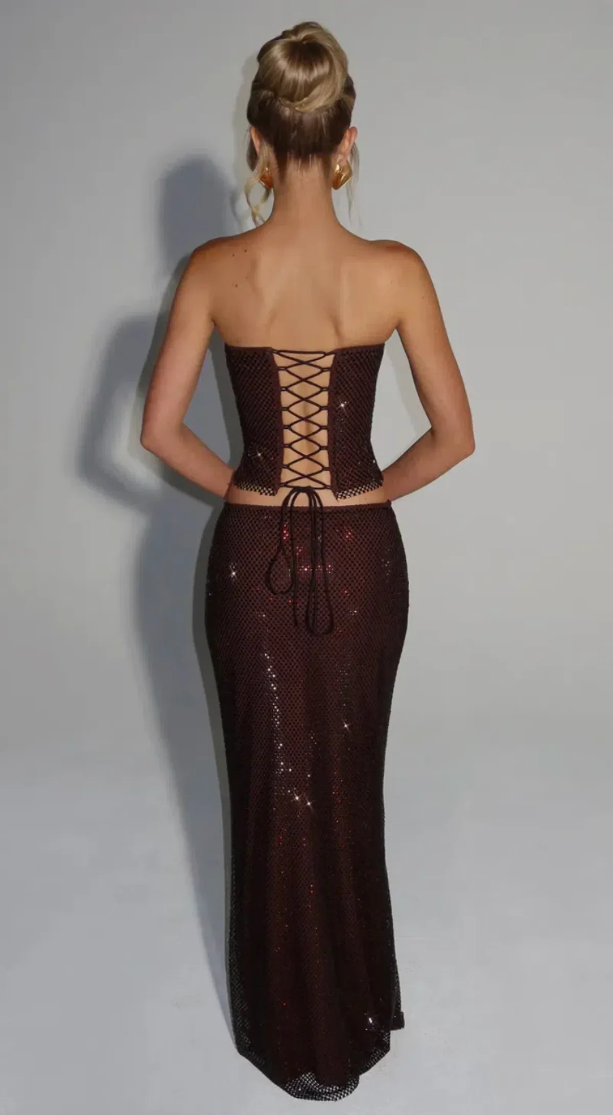 Embellished Babyboo set in Plum Brown size XS - Image 2