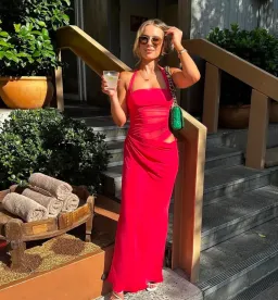 Benni Gina Maxi Dress in size 8 watermelon for rent on The Volte - image 4