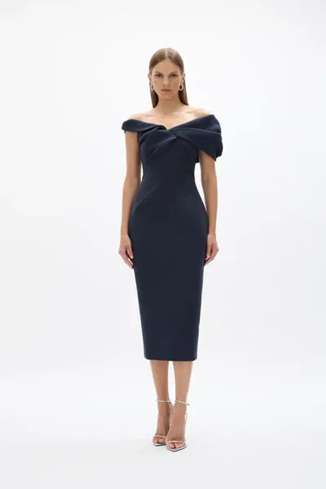 Rachel Gilbert Matteo Midi Dress in Black RG 1 / AU 10 for rent on The Volte - main image