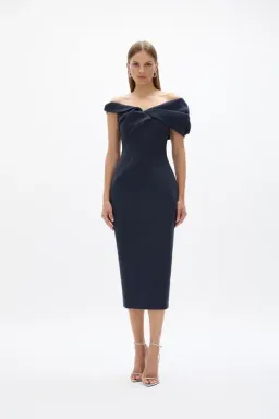 Rachel Gilbert Matteo Midi Dress in Black RG 1 / AU 10 for rent on The Volte - image 1