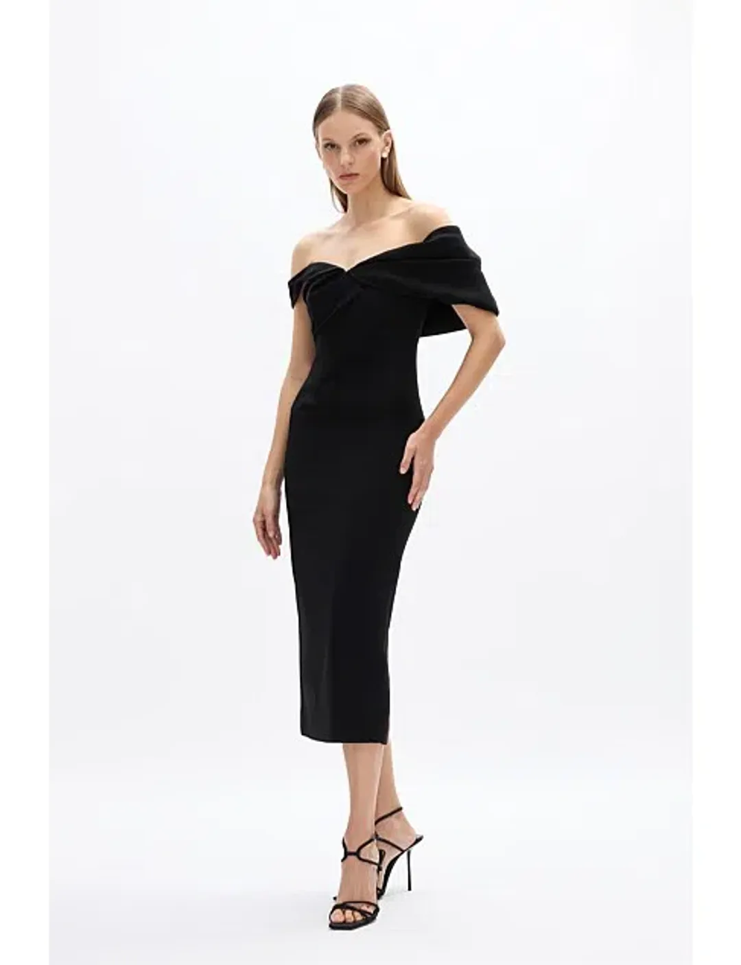 Rachel Gilbert Matteo Midi Dress in Black RG 1 / AU 10 for rent on The Volte - main image