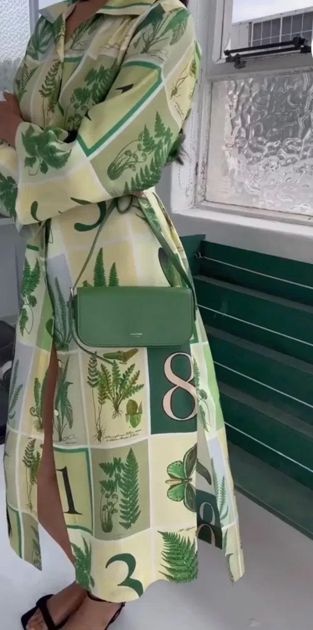 Oroton Fern Garden 100% Silk Shirt Column Dress Size 10 fit 12 NWT for rent on The Volte - main image