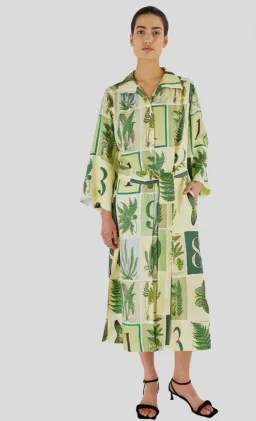 Oroton Fern Garden 100% Silk Shirt Column Dress Size 10 fit 12 NWT for rent on The Volte - image 5