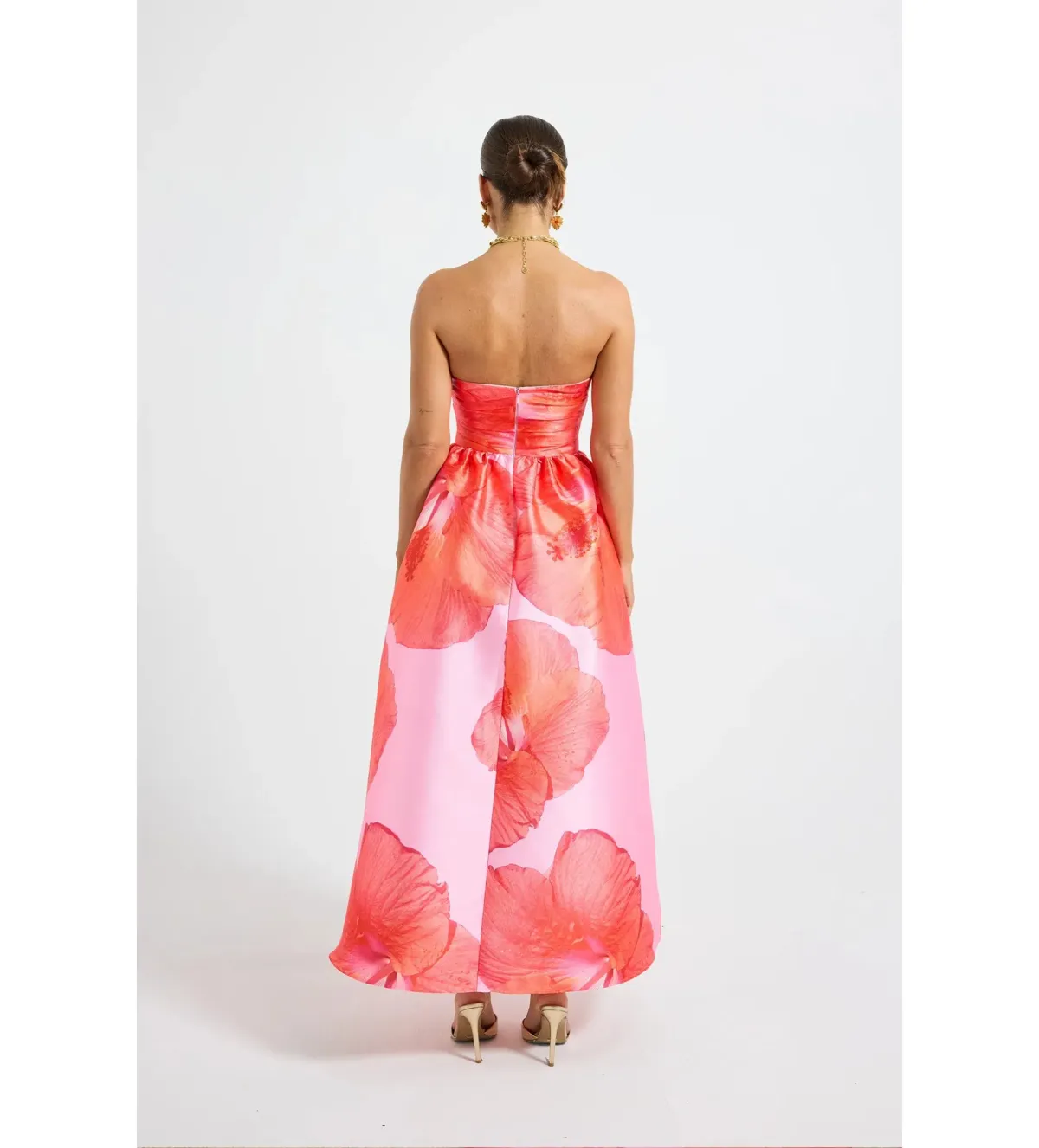 Pasduchas Kalani Strapless Midi Dress Raspberry Size AU 10 - Image 5