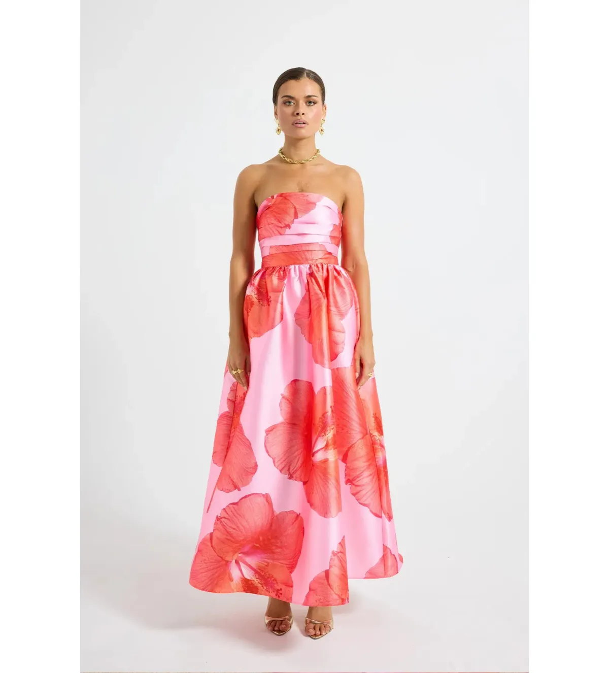 Pasduchas Kalani Strapless Midi Dress Raspberry Size AU 12 - Image 1