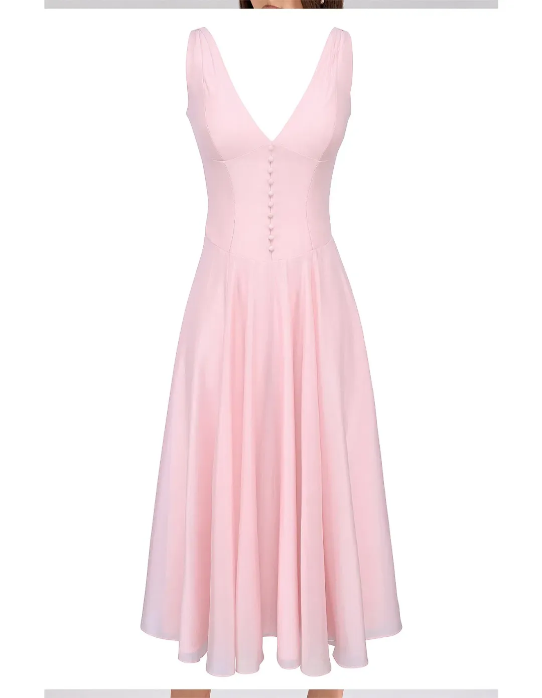 House of CB SAMIRA Pink Chiffon Button Midi Dress for rent on The Volte - main image