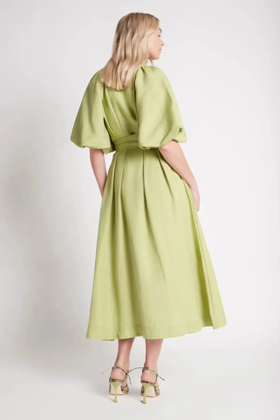 AJE Evermore Midi Dress Bayleaf Green Size AU 4 - 6 / XS for rent on The Volte - main image