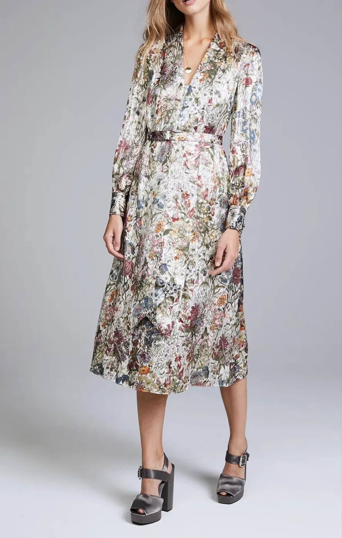 Tory Burch Vanessa Silk Metallic Midi Dress AU 8 / S - Image 1