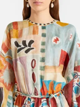 Alemais Michelle Dress Size 16 Printed Ramie Long Sleeve Midi for rent on The Volte - image 3