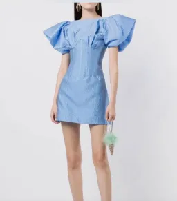 Rachel Gilbert Emiko Mini Dress in Blue for rent on The Volte - image 2