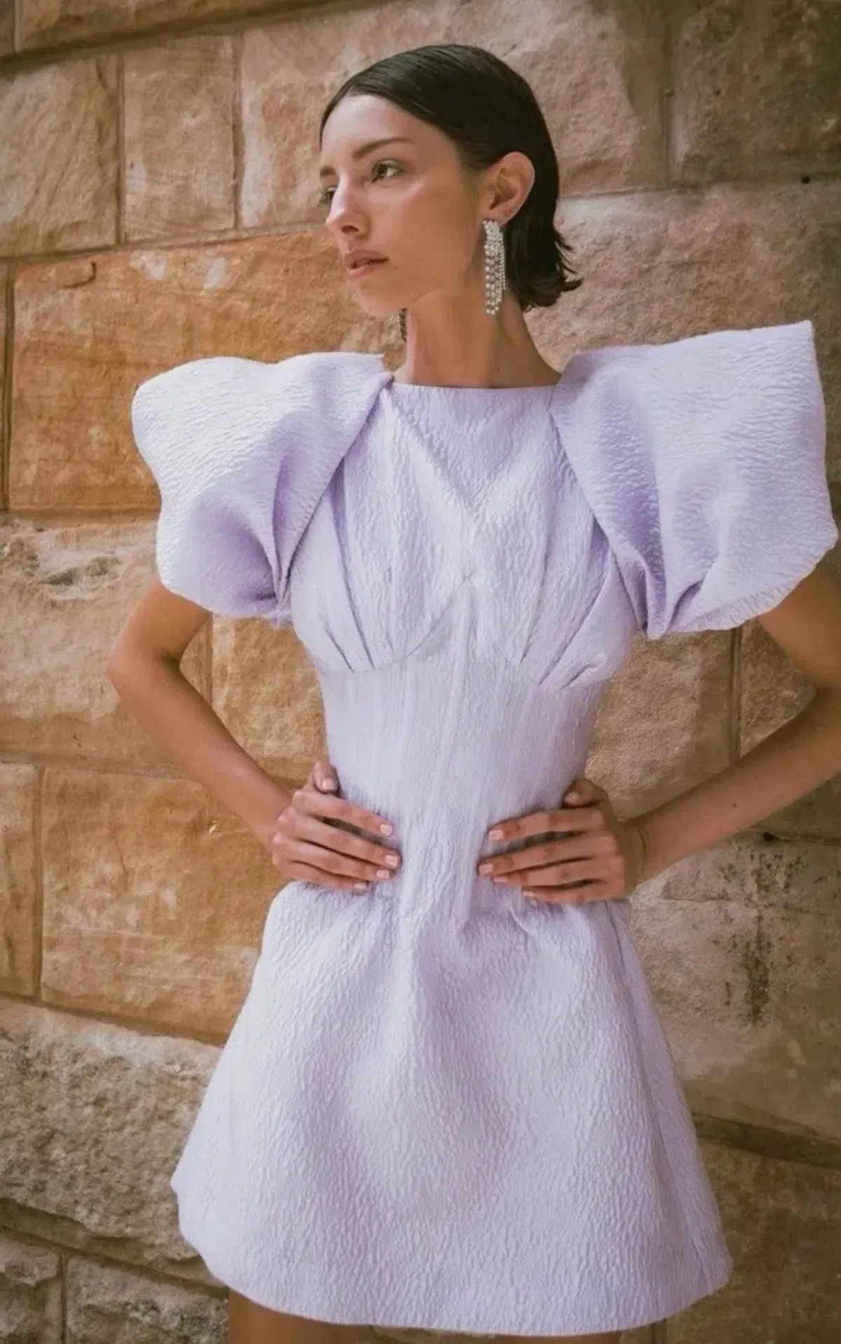 Rachel Gilbert Emiko Mini Dress in Blue for rent on The Volte - main image