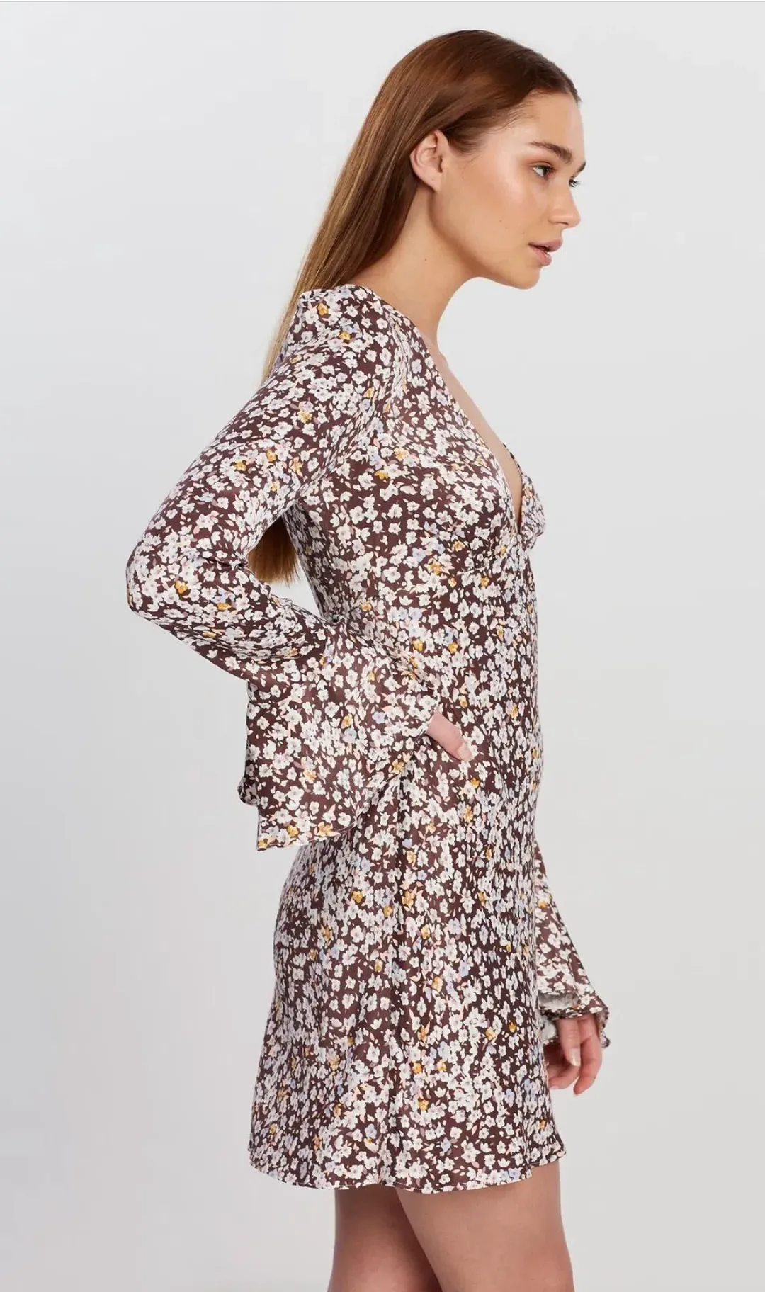 Shona Joy - Frill Cuff Bias Mini Dress - Size 12 for rent on The Volte - main image