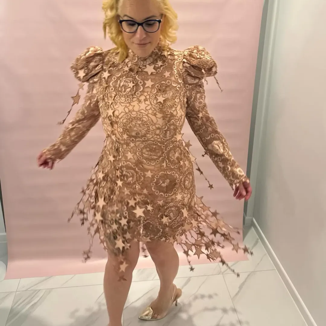 Zimmermann Zodiac Celestial Mini Dress Lipstick size 3/AU14 for rent on The Volte - main image