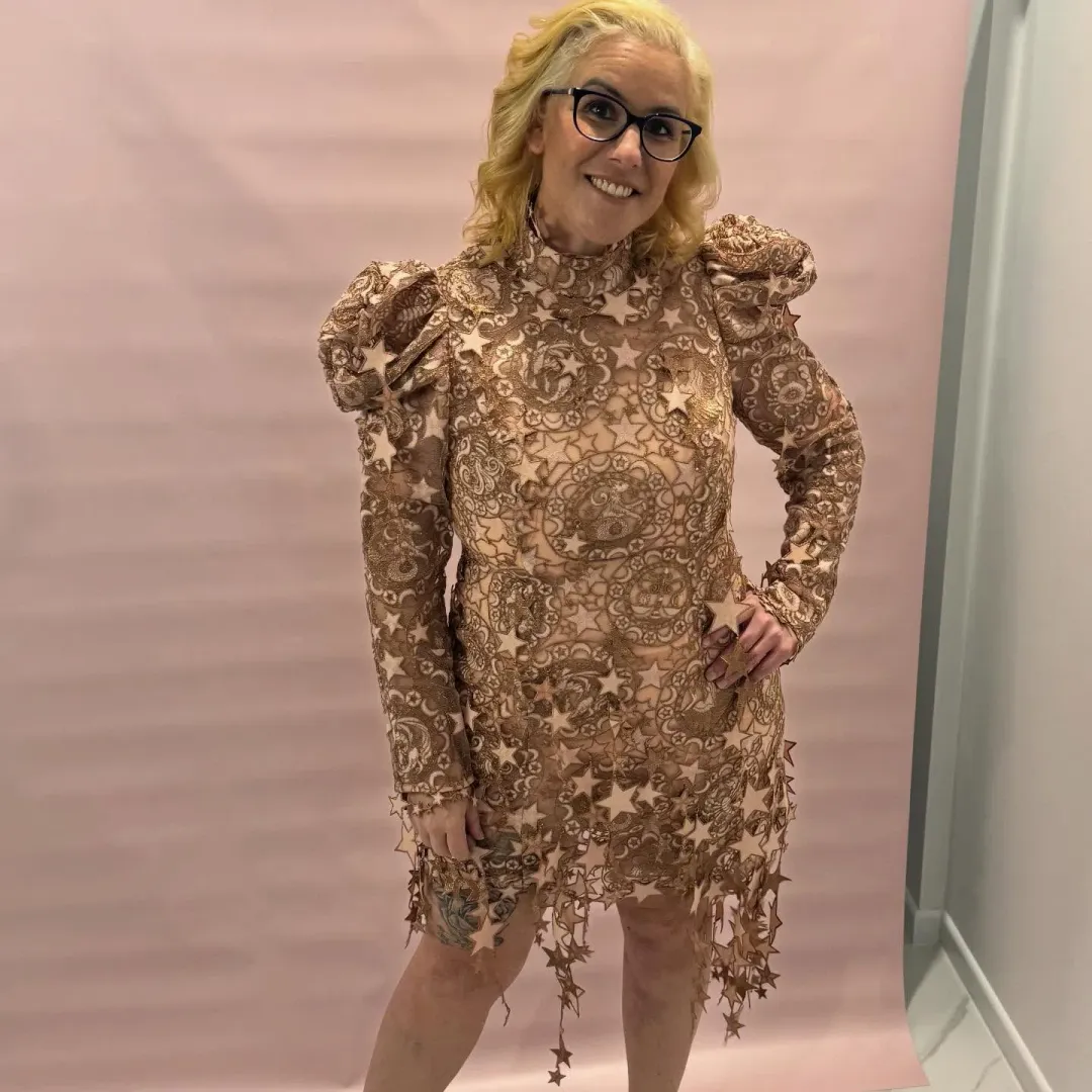 Zimmermann Zodiac Celestial Mini Dress Lipstick size 3/AU14 for rent on The Volte - main image