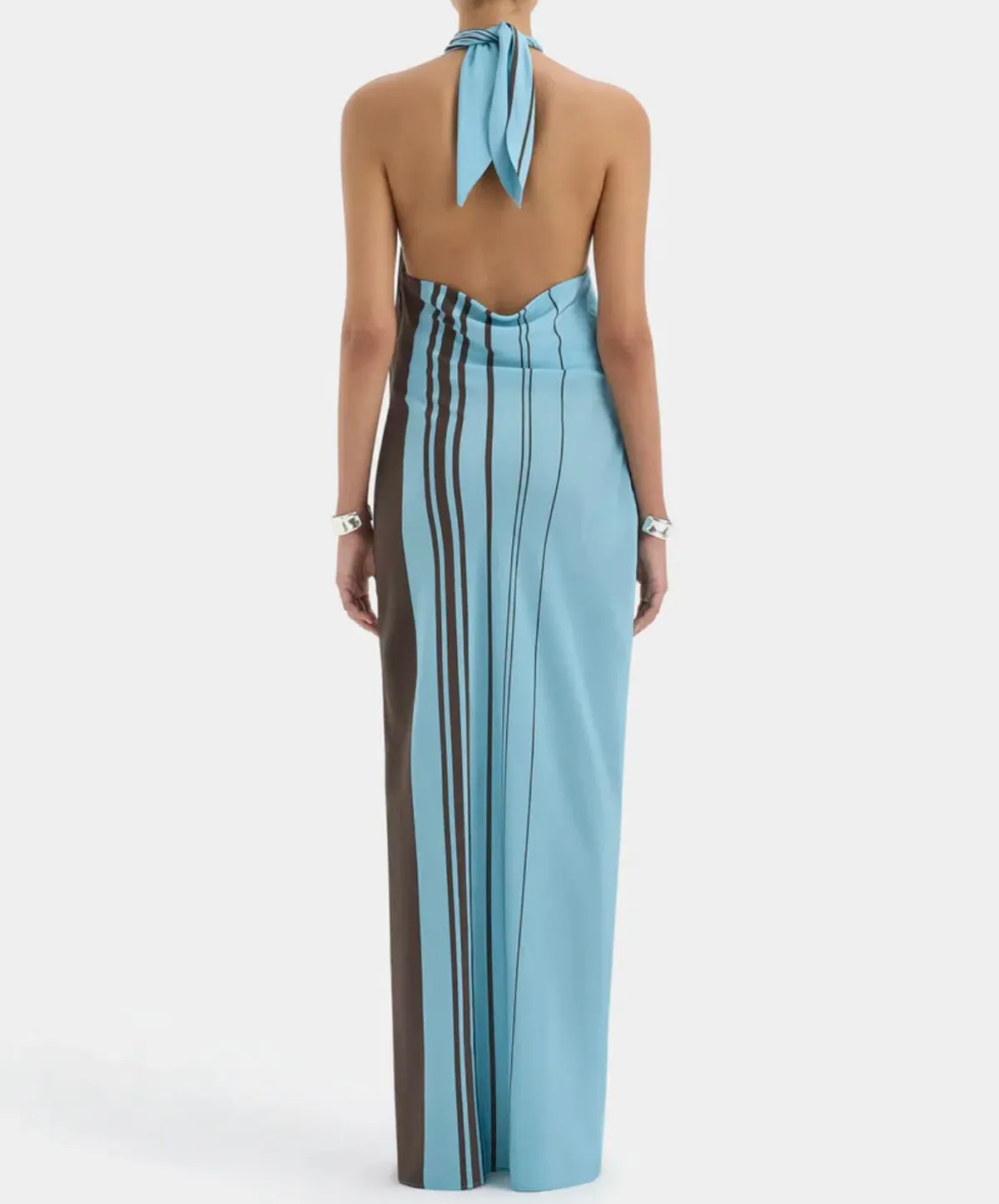SIR RIOJA HALTER SCARF MAXI DRESS | PACHA MINERAL STRIPE - Image 2