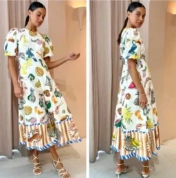 Alemais Theo Midi Dress in Print Size 8 for rent on The Volte - image 3