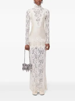 Rabanne White Lace Jersey Maxi Dress size 36 for rent on The Volte - image 1
