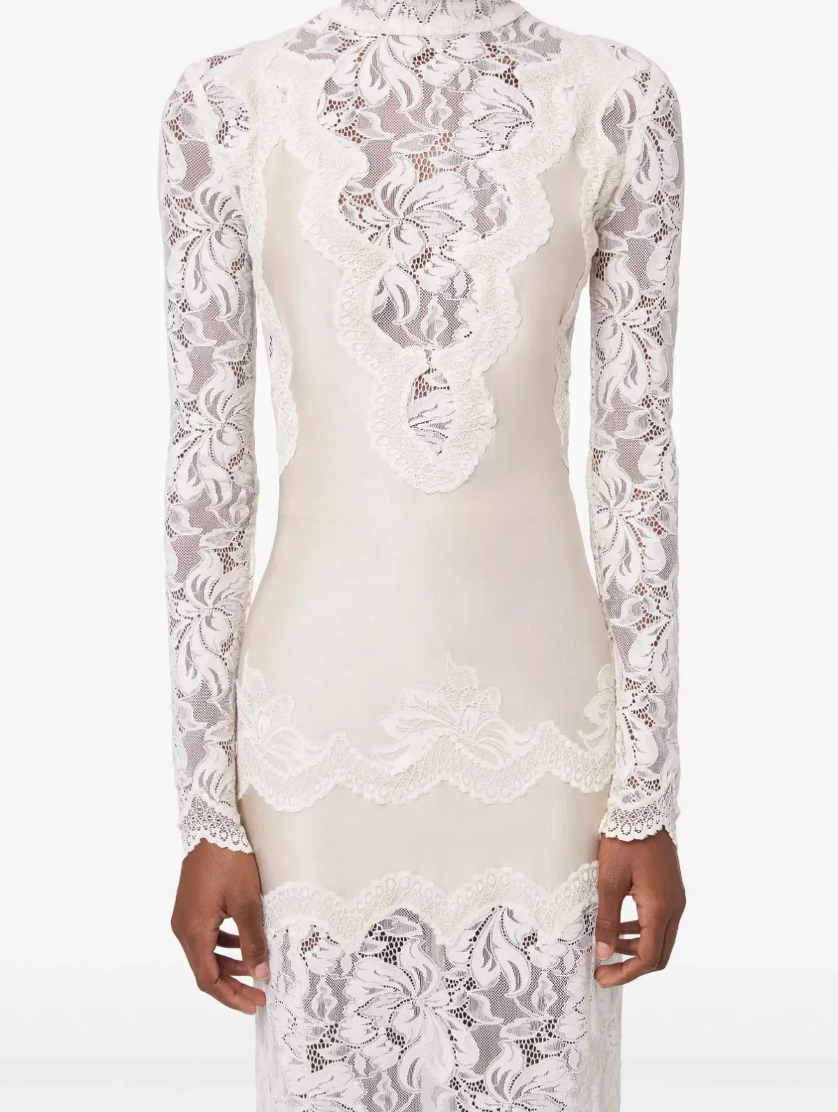 Rabanne White Lace Jersey Maxi Dress size 36 - Image 5