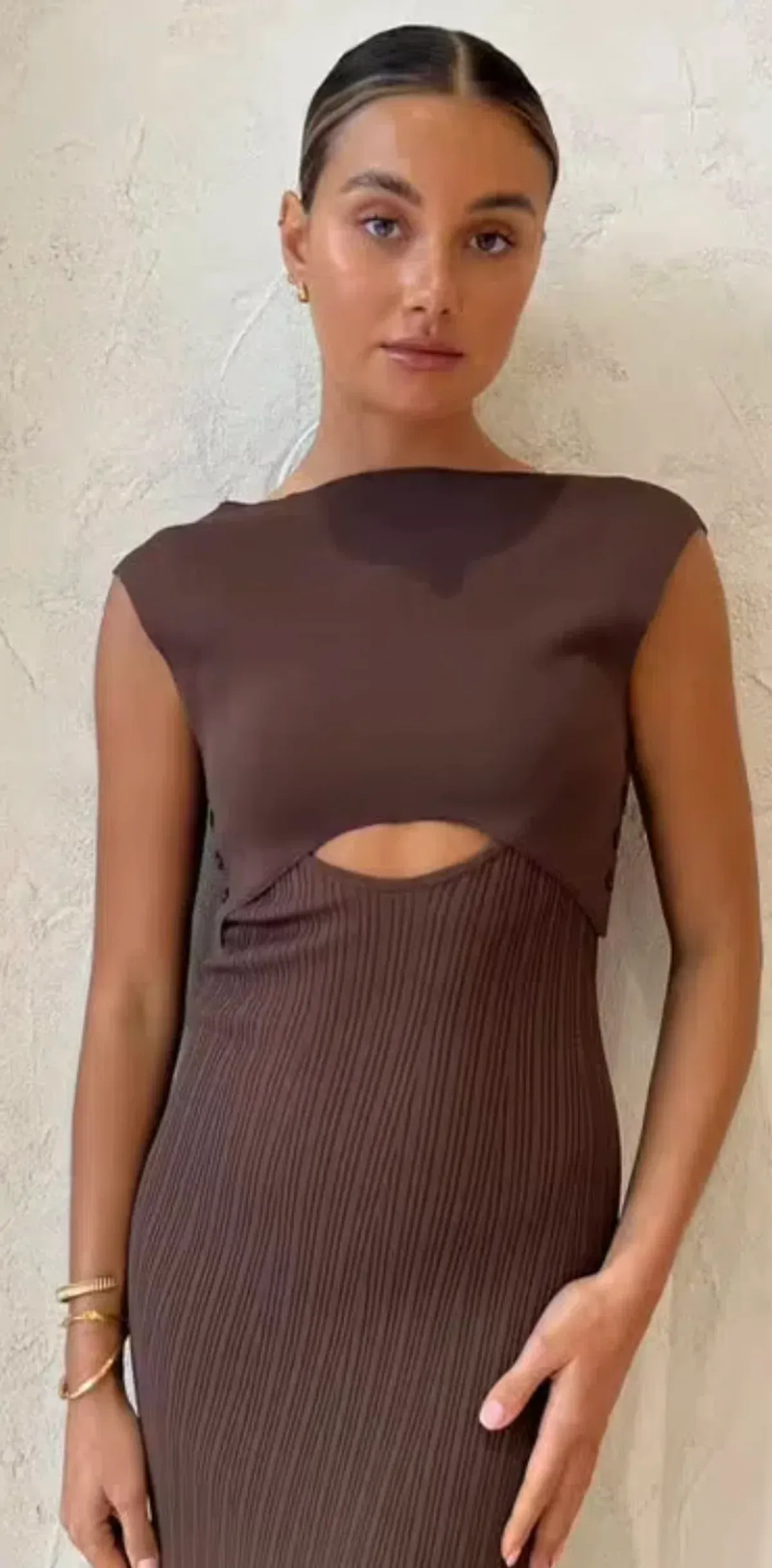 Sir the Label Sylvie Twist Dress Chocolate - Image 3