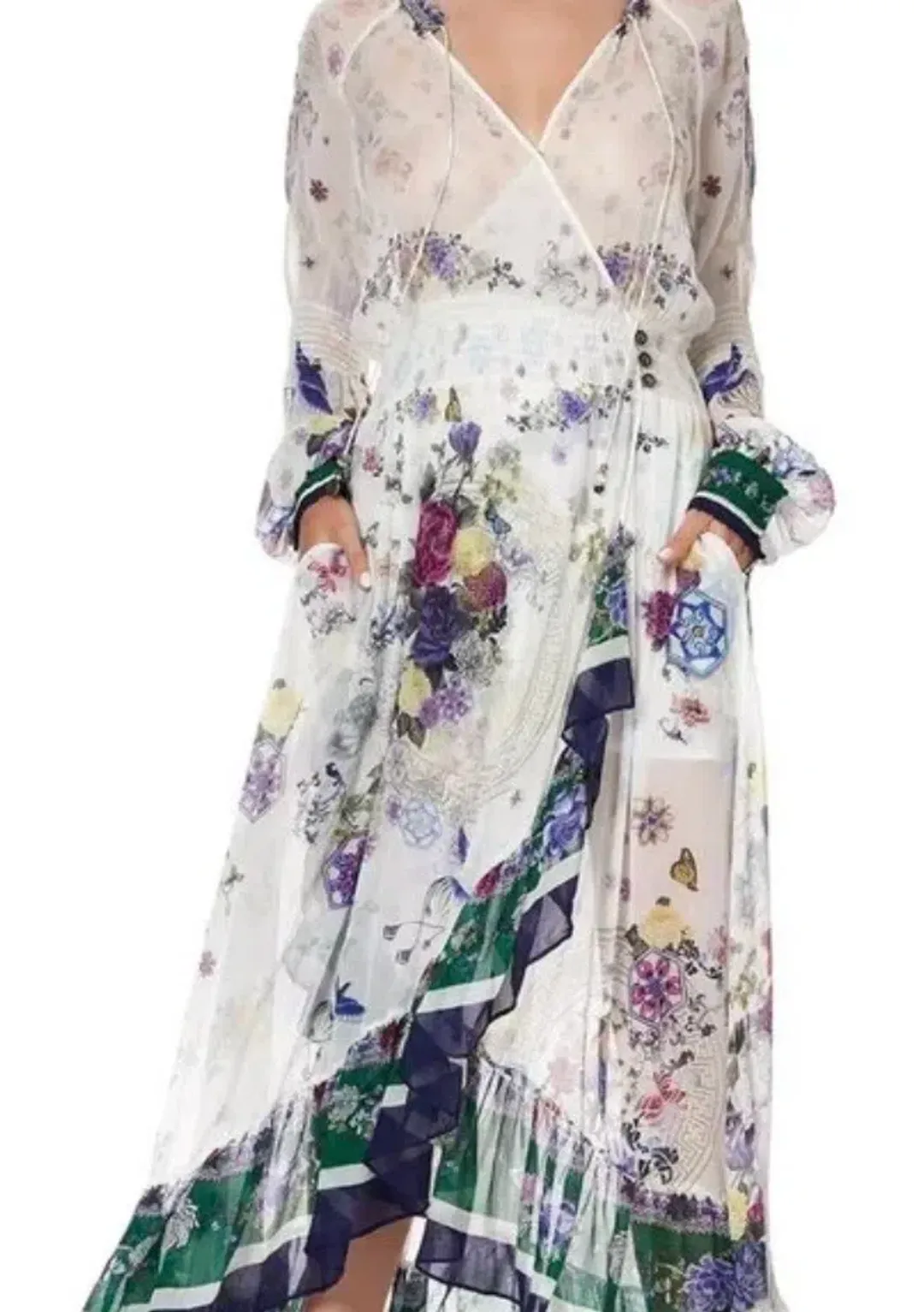 Camilla Gentle Moon Blouson sleeve Wrap Dress Size XL NWT RRP $ 899 for rent on The Volte - main image
