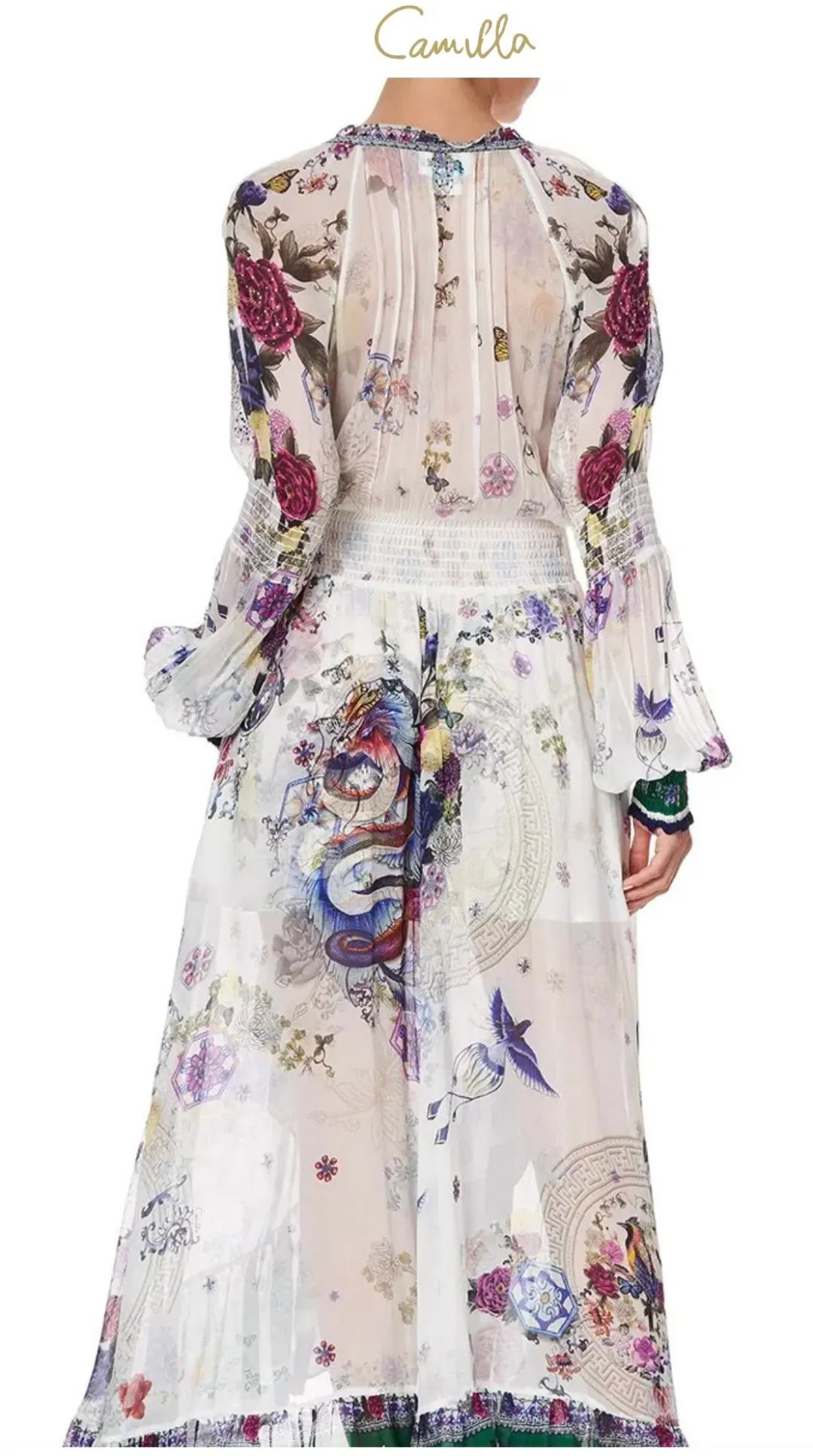 Camilla Gentle Moon Blouson sleeve Wrap Dress Size XL NWT RRP $ 899 for rent on The Volte - main image