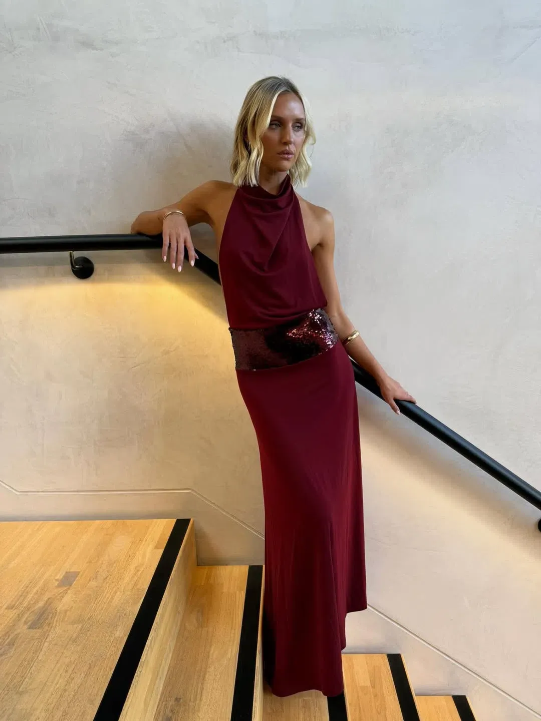 Ance Gria Adele Gown in Wine Size S for rent on The Volte - main image