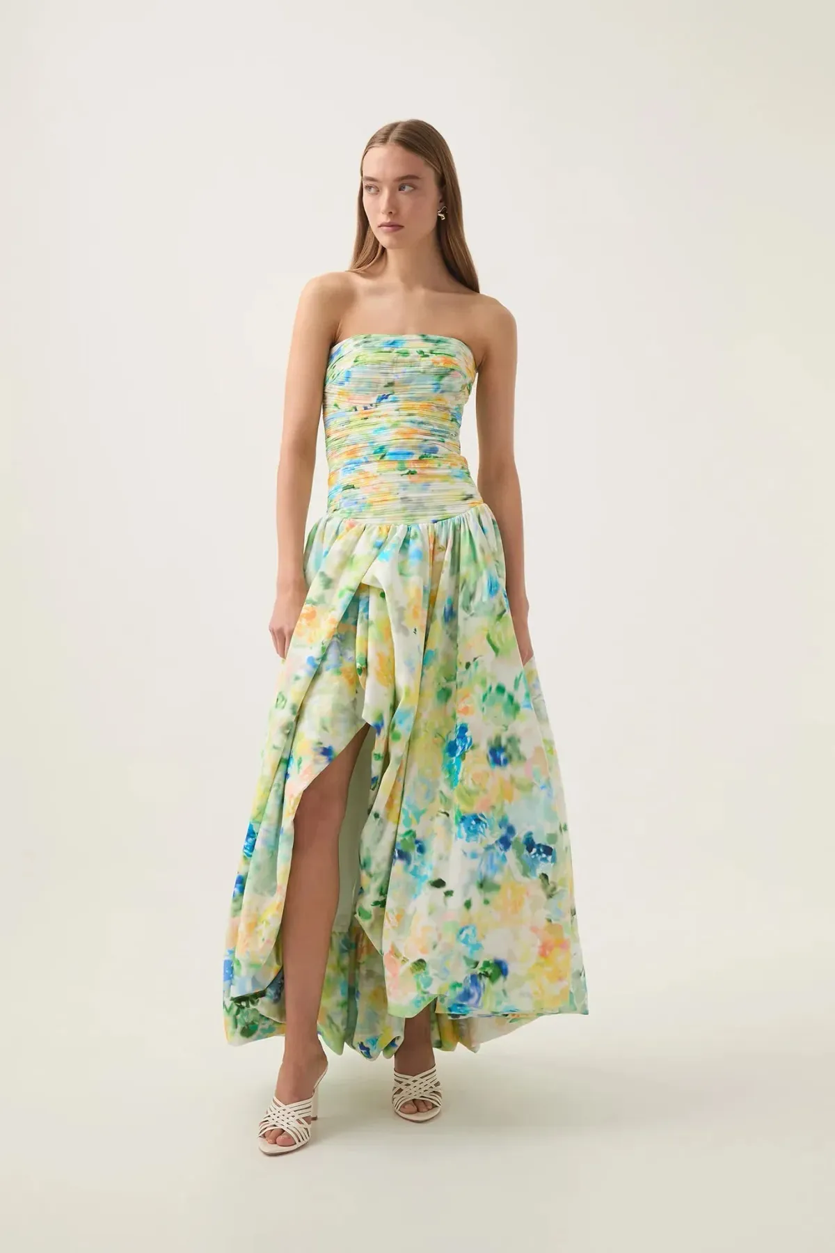 Aje Violette Bubble Hem Maxi Dress - Floral Haze Size 6 - Image 1