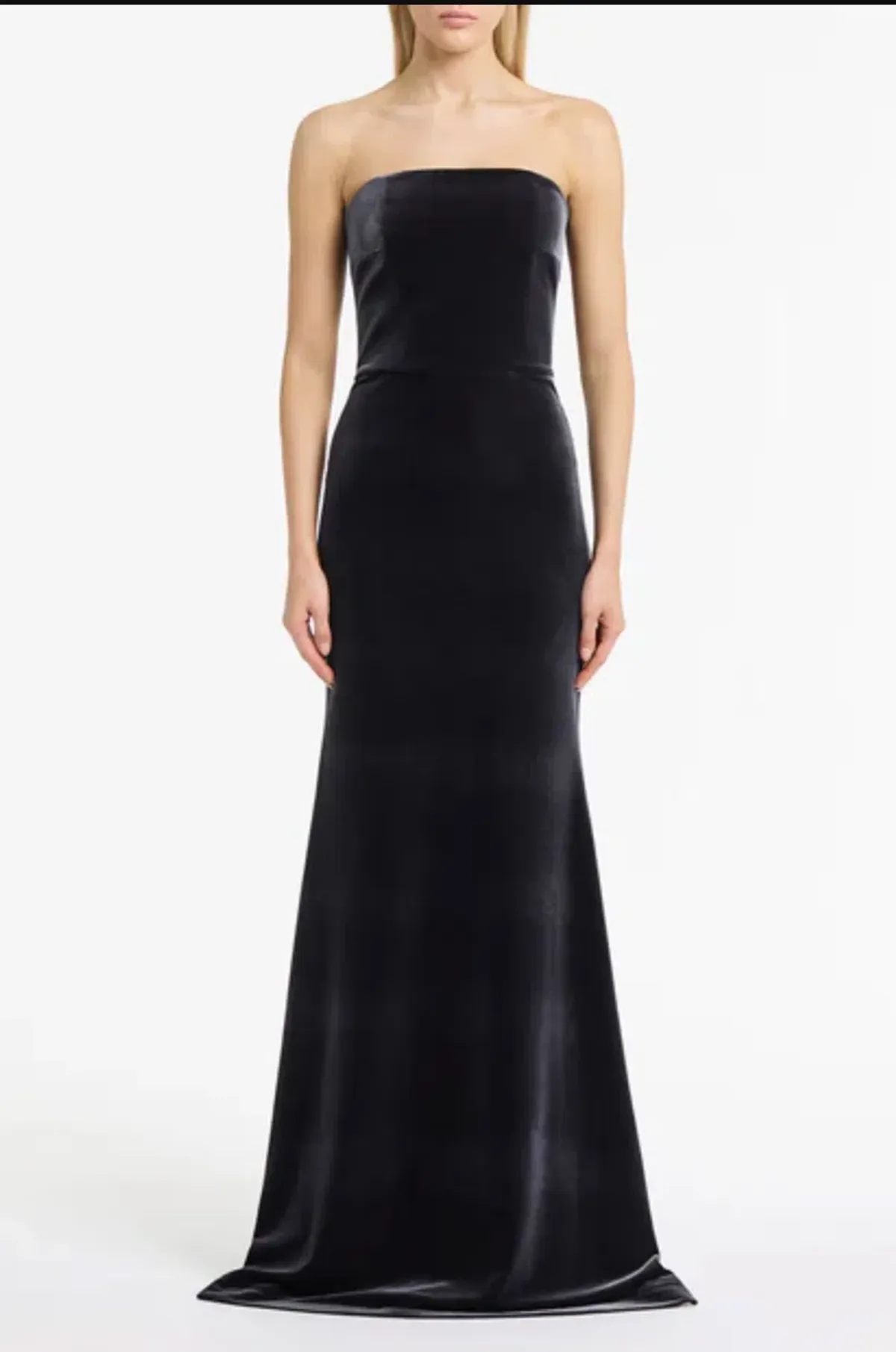 Carla Zampatti Midnight Velvet strapless gown, size 6 - Image 1