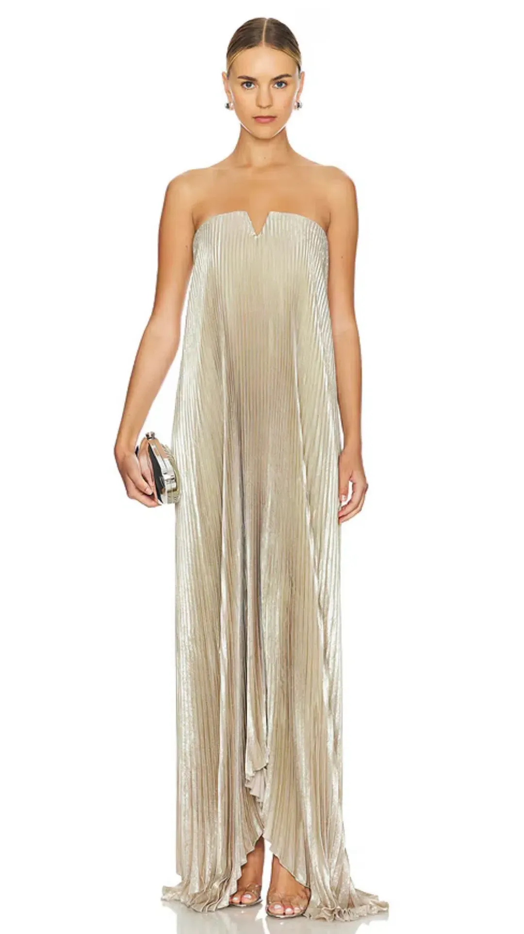 L’IDEE Black Tie Gown- Gold Shimmer Size 10 for rent on The Volte - main image