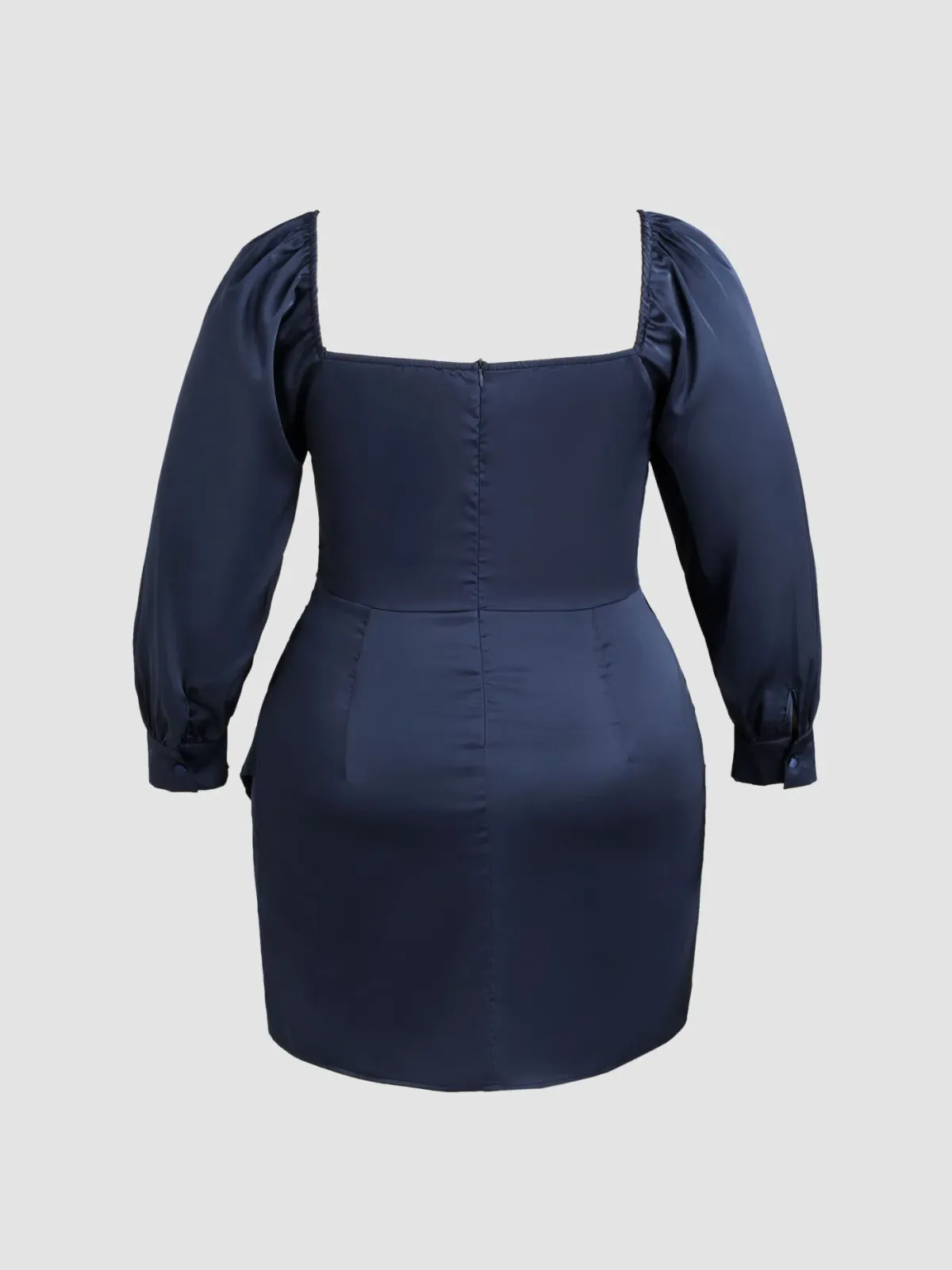 Ruched Navy Mini Dress Size 22 - Image 2