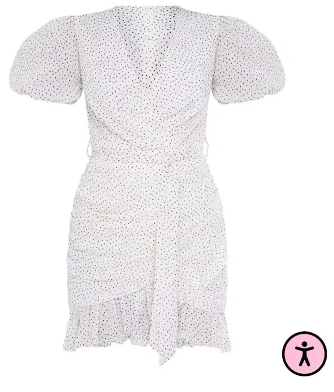 Polka Dot Chiffon White Dress Size 16 for rent on The Volte - main image