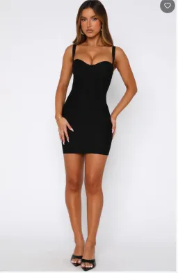 White Fox Bandage Mini Dress Black for rent on The Volte - image 2